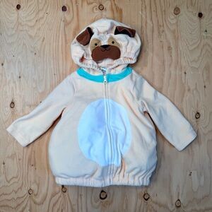 Carters Puppy Dog Pug Costume Baby 12M Hooded Fleece Halloween Outfit